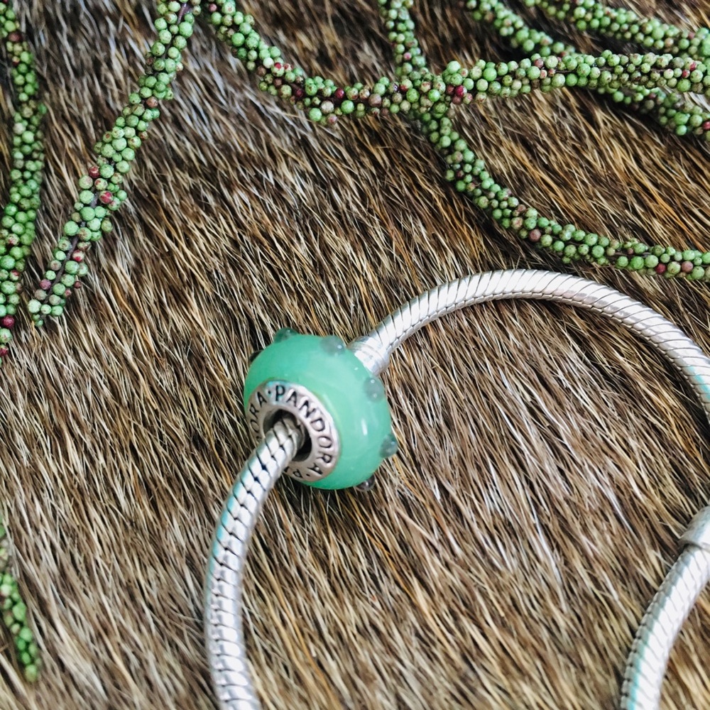 PANDORA Jewelry Green Spacer Bead Charm